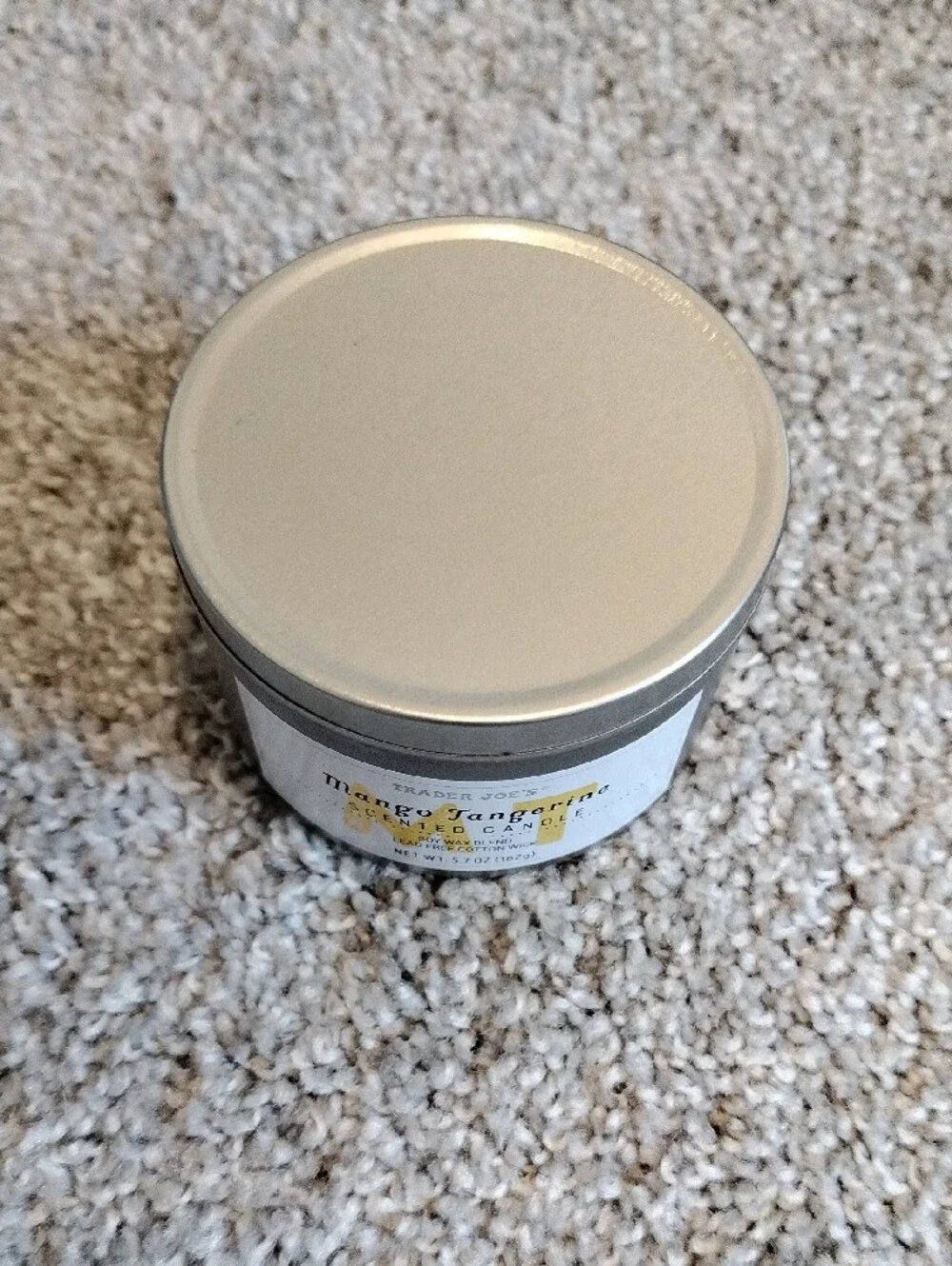 Trader Joe's Mango Tangerine Scented Candle - Silver Tin